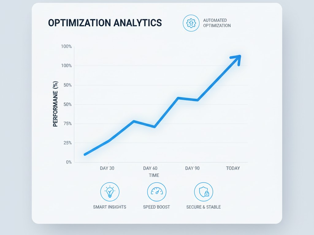 Dashboard visualization showing automated bidding improvements in Google Ads performance metrics