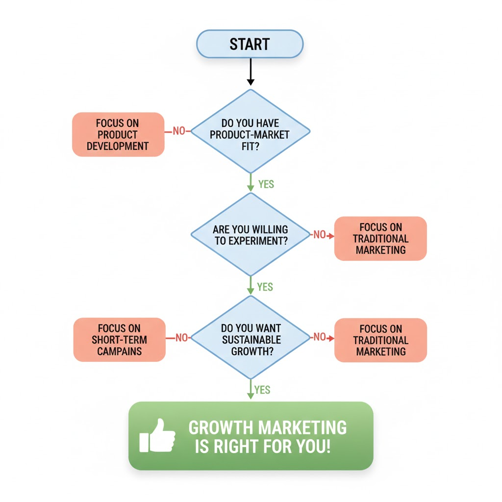 Is growth marketing right for your business decision flowchart